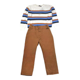 Never Too Dreifarbiges Pullover-Weiß-Hosen-Set für Jungen