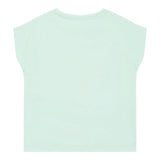 Guess T-Shirt Tinta Unita con Stampa E Paillettes per Neonata K5GI12K6YW4 VERDE ACQUA GUESS 
