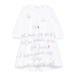 Simonetta Abit Manica Lunga Tinta Unita con Sampa per Bambina SW1B53L BIANCO SIMONETTA 