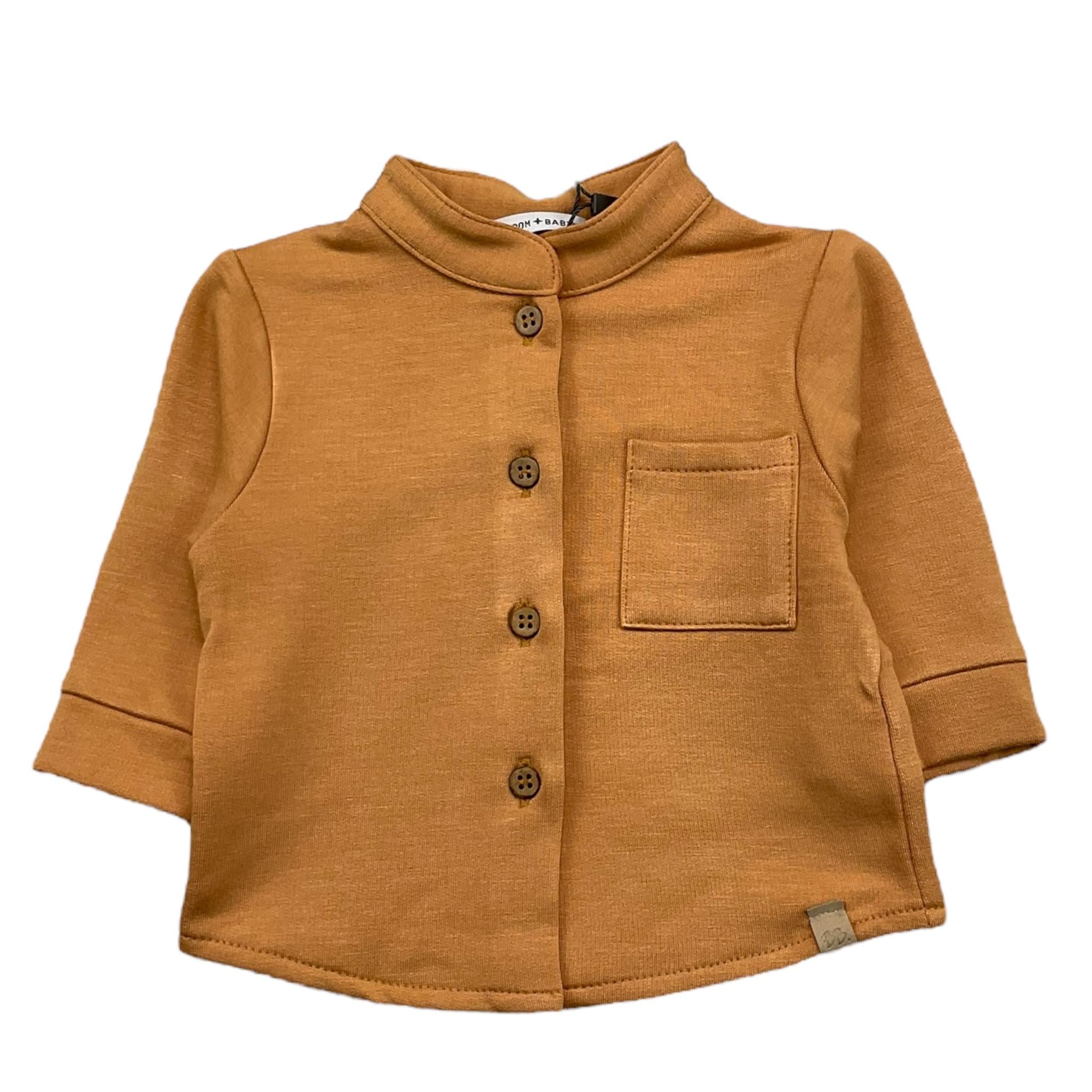 BAMBOOM+BABIES shirt tinta unita con bottoni modello camicia Senape per Bambino 408AJ SENAPE BAMBOOM+BABIES 