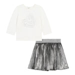 MICHAEL KORS completo 2 pezzi shirt-gonna Bianco/grigio per Bambina R30126 BIANCO/GRIGIO MICHAEL KORS 