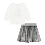 MICHAEL KORS completo 2 pezzi shirt-gonna Bianco/grigio per Bambina R30126 BIANCO/GRIGIO MICHAEL KORS 