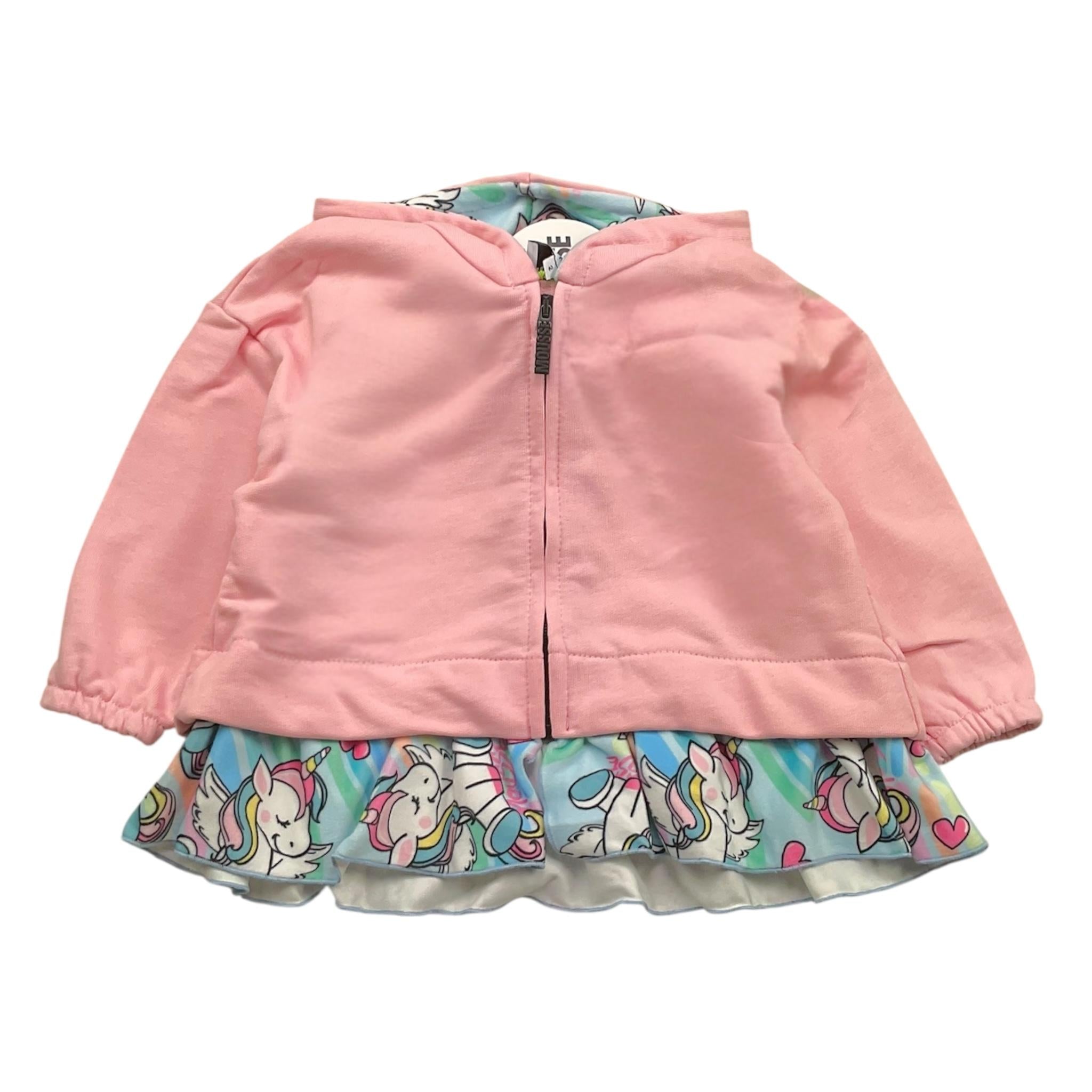 MOUSSE felpa tinta unita con zip e cappuccio Rosa per Neonata HKZR361PN ROSA MOUSSE 