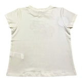 Alice Pi Einfarbiges T-Shirt mit Rundhalsausschnitt und Kontrastdruck in Weiß für Mädchen