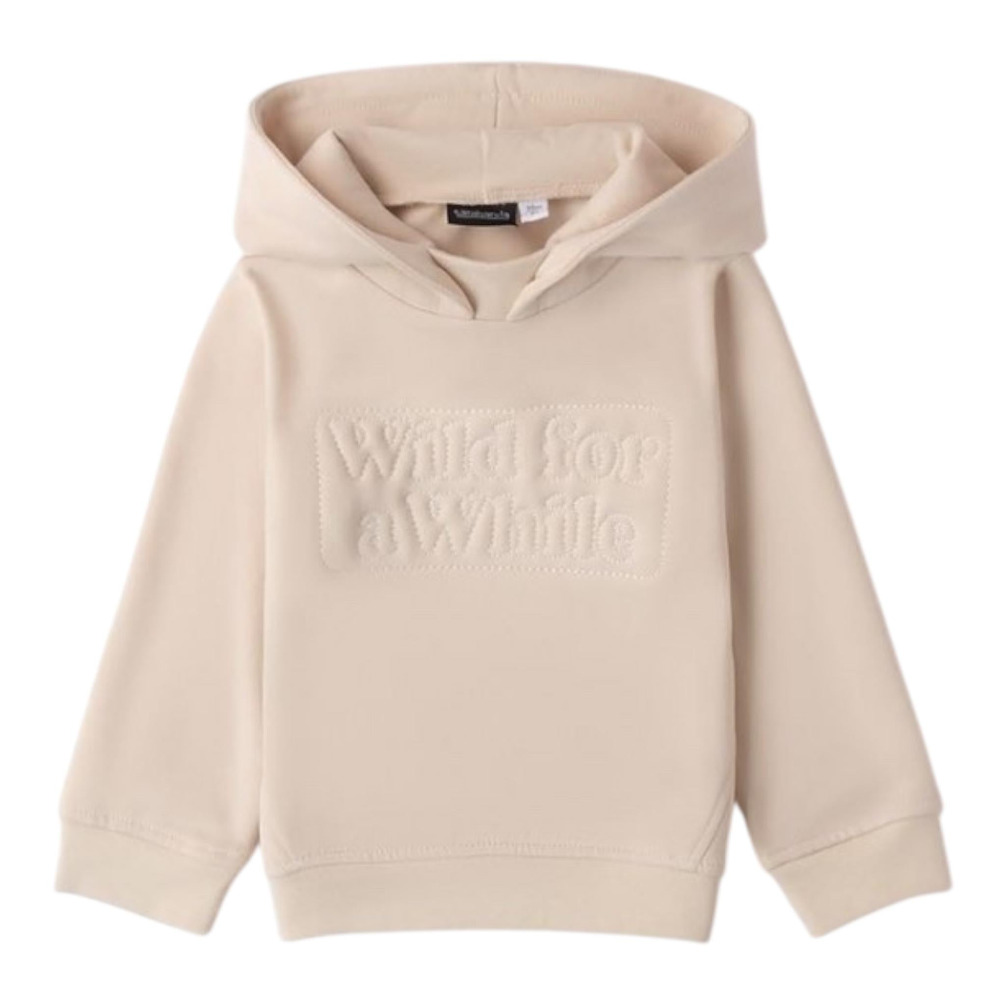 SARABANDA felpa tinta unita con cappuccio e stampa Beige per Neonato 0A150N BEIGE SARABANDA 