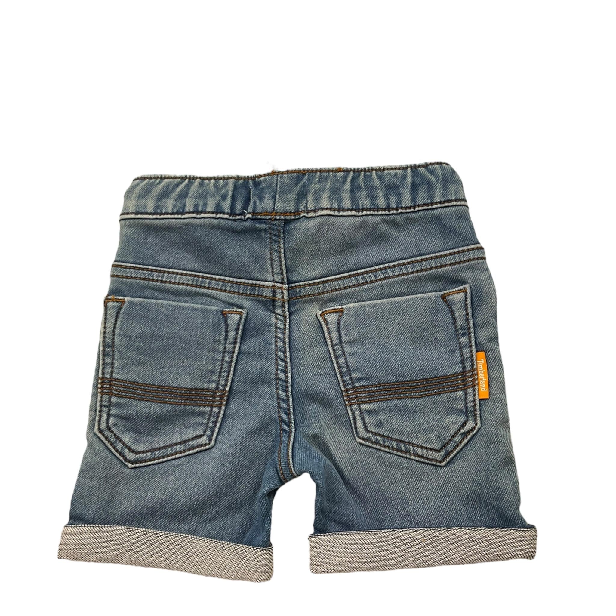 Timberland Bermuda In Denim Tinta Unita con Elastico In Vita per Neonato 22471 BLU TIMBERLAND 