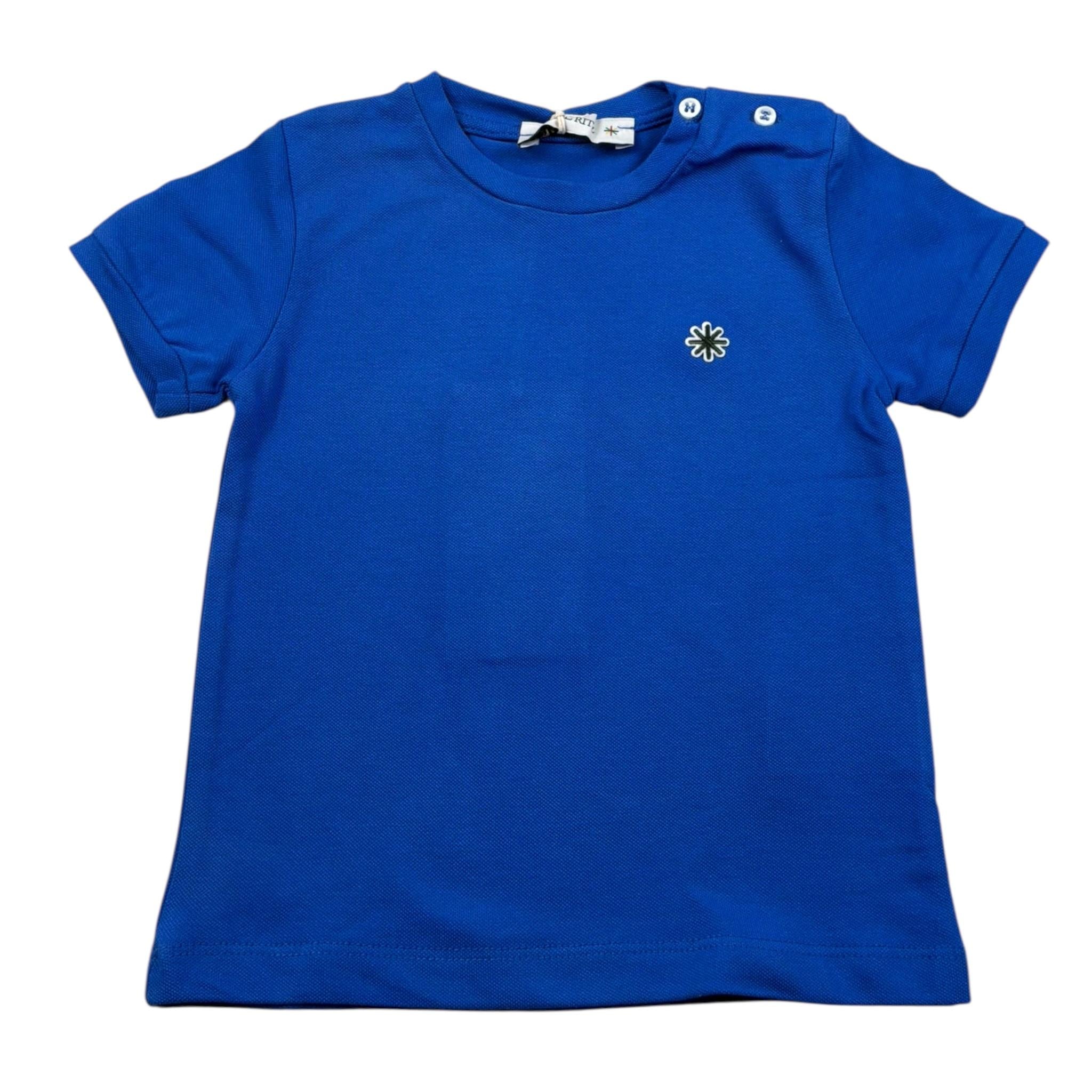 Manuel Ritz T-Shirt Girocollo Tinta Unita con Logo per Neonato MR2675 BLU MANUEL RITZ 