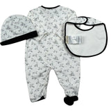 Trussardi Set 3 Pezzi Tutina-Cappello-Bvetta per Neonato TLP26003TU BIANCO TRUSSARDI 