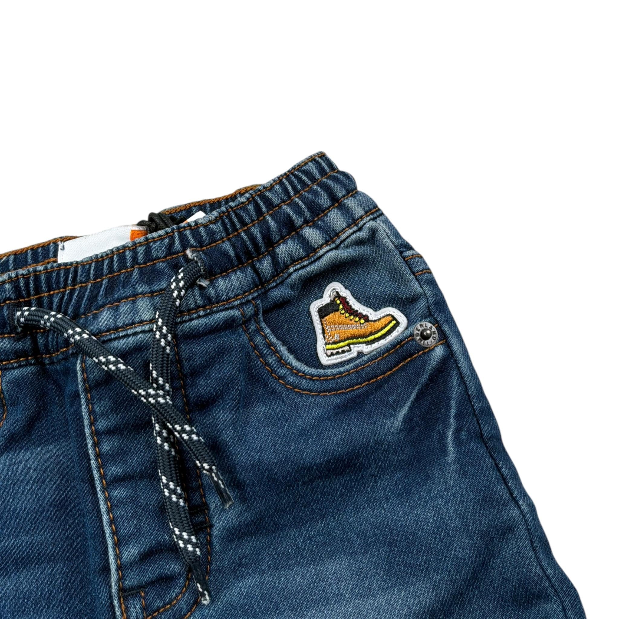 Timberland Bermuda In Denim tinta unita con Elastico In Vita Blu per Neonato T04A43 BLU TIMBERLAND 