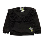 MOUSSE felpa girocollo tinta unita con rouches Nero per Bambina SUPER NERO MOUSSE 