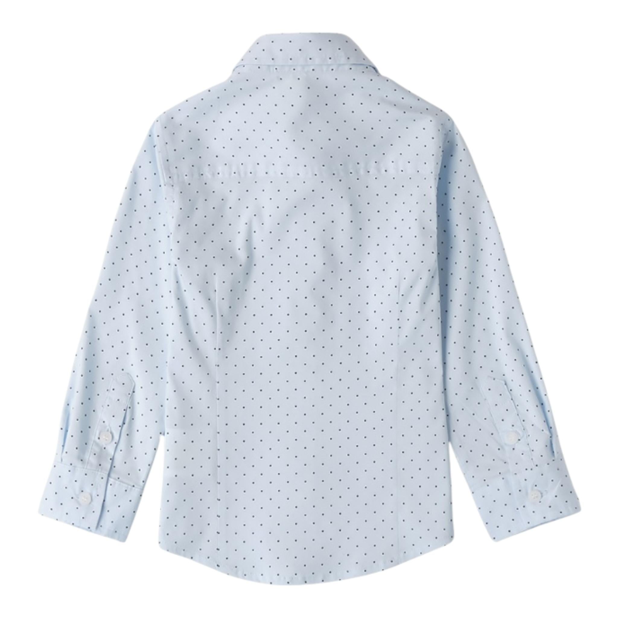 SARABANDA camicia tinta unita con stampa pois Azzurro per Bambino A124J AZZURRO SARABANDA 
