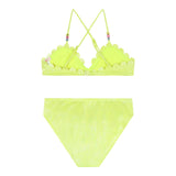Billieblush 2-teiliger Badeanzug, einfarbig, Triangel-Slip, Neongelb, für Mädchen