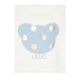 LIU JO shirt girocollo tinta unita con stampa in contrasto Panna per Bambina KF4067 PANNA LIU JO 