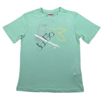 Diadora T-Shirt Girocollo Tinta Unita con Stampa per Bambino 102181706 VERDE ACQUA DIADORA 