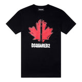 Dsquared2 T-Shirt Girocollo Tinta Unita con Stampa per Bambino DQ0702 NERO DSQUARED2 