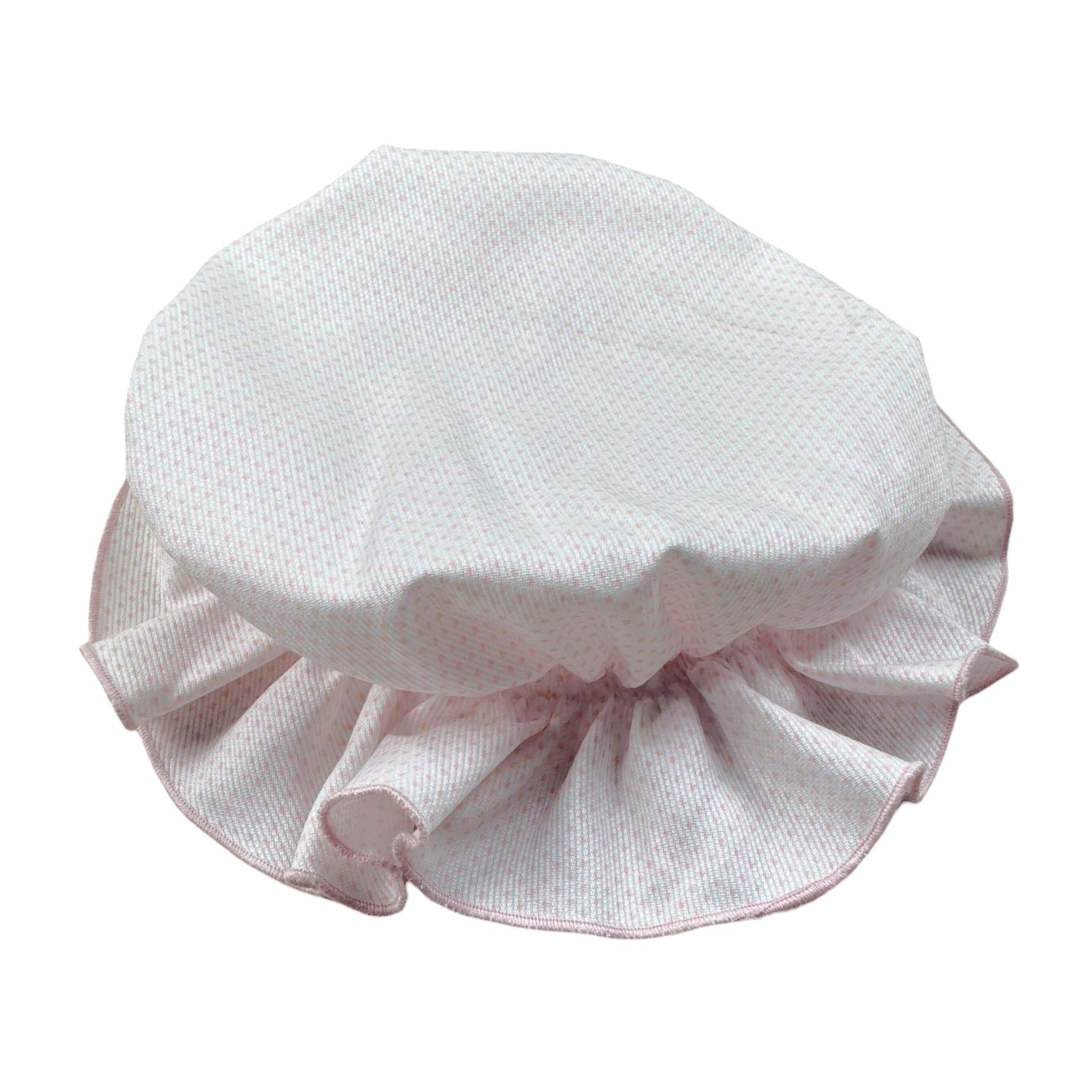 La Stupenderia Cappello Tinta Unita con Fantasia A Pois per Neonata TBCP84 ROSA LA STUPENDERIA 