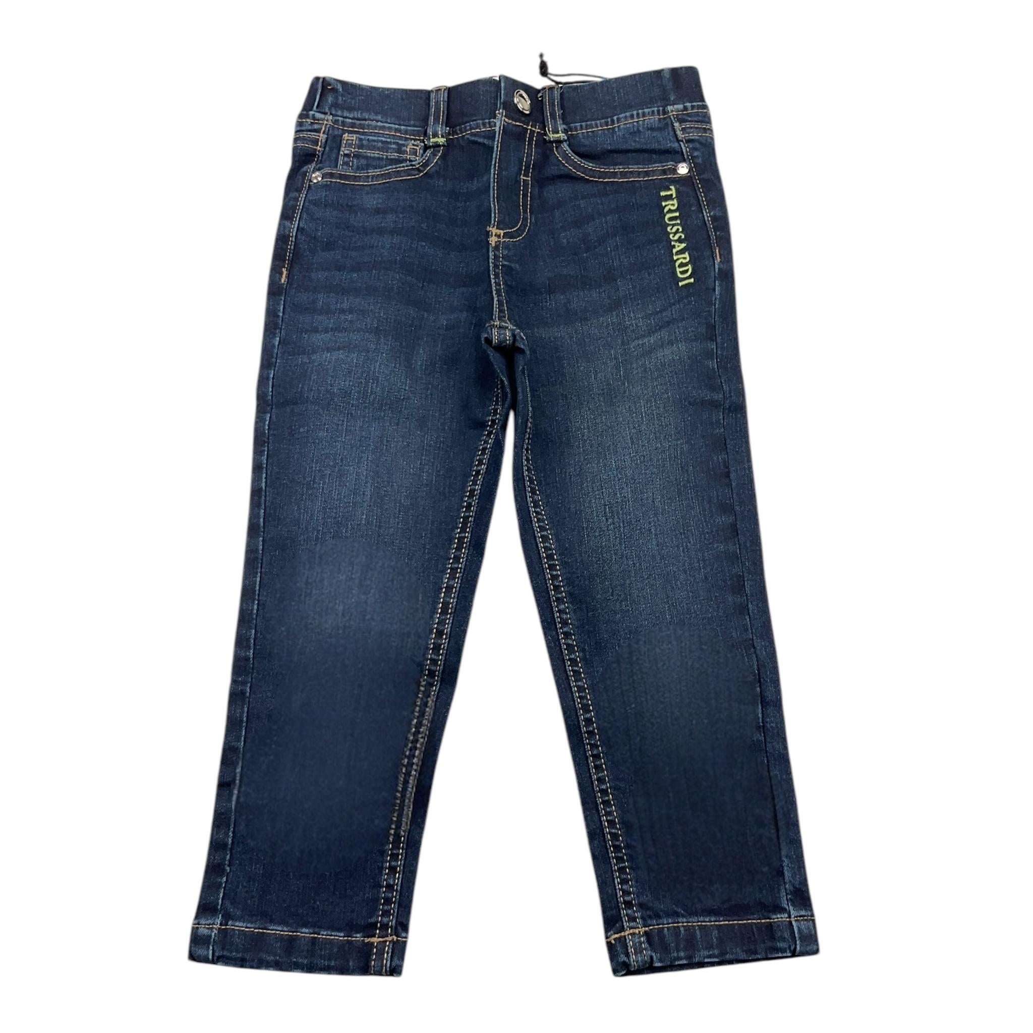 TRUSSARDI jeans tinta unita con stampa Blu per Bambino TBA24035JE BLU TRUSSARDI 