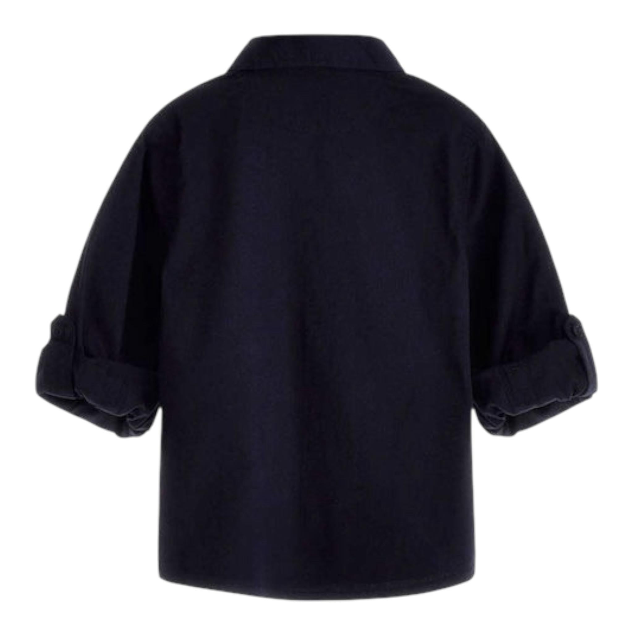 Guess Camicia Tinta Unita con Logo per Bambino N3YH04WE5W0J BLU GUESS 