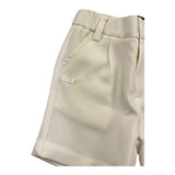 Daniele Alessandrini Einfarbige Bermuda-Shorts mit elastischer Taille, Creme für Neugeborene