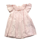Tartine Et Chocolat Rosa einfarbiges Kleid mit halben Ärmeln für Baby Mädchen