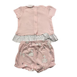 Chicco Komplett 2-teiliges T-Shirt-Höschen Einfarbig Rosa Für Neugeborene