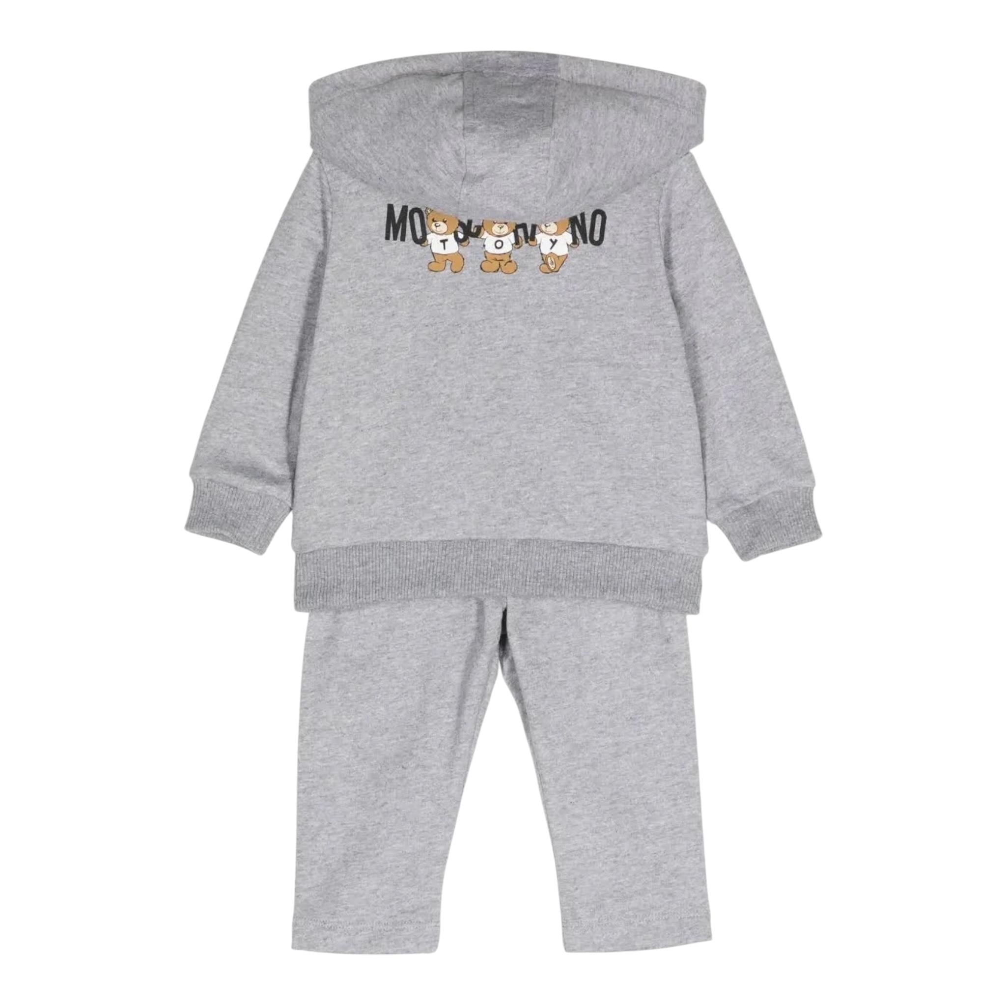 MOSCHINO completo 2 pezzi felpa-pantalone tinta unita Grigio per Neonato MUK04Y GRIGIO MOSCHINO 