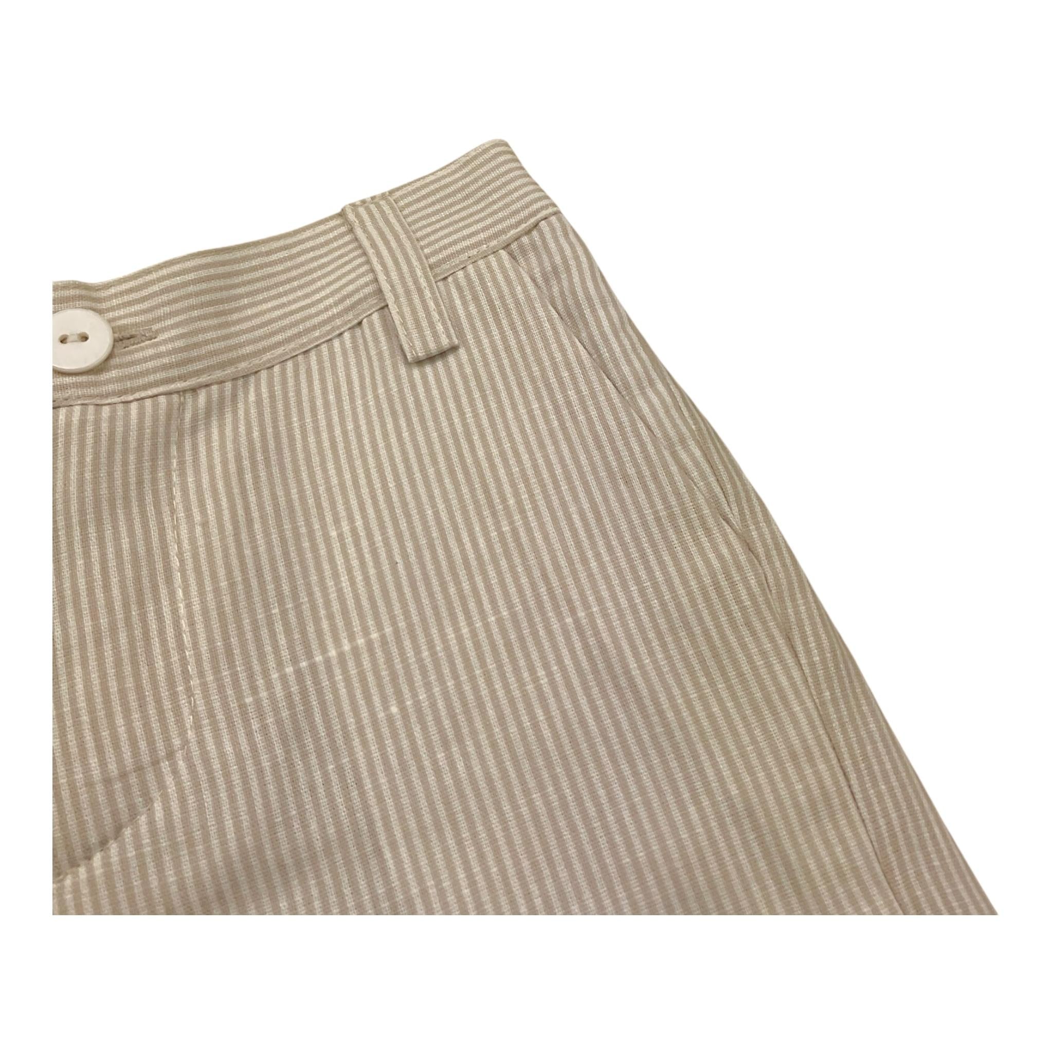 Amaya Bermuda Tinta Unita con Fantasia A Righe per Bambino 593520 BIANCO AMAYA 