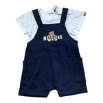 Moschino Completo 2 Pezzi T-Shirt-Salopette per Neonata MUG01T BIANCO/BLU MOSCHINO 