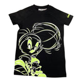 Diadora Maxi T-Shirt Einfarbig Rundhalsausschnitt mit Print Schwarz für Mädchen