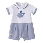 Minibanda Pagliaccetto Mezza Manica Bicolore per Neonato 3B688 BIANCO/BLU MINIBANDA 