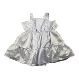 Nanan Einfarbiges trägerloses Kleid mit weißen Rüschen für Baby Mädchen