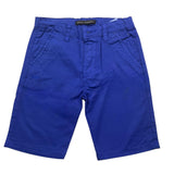 Daniele Alessandrini Kobaltblaue, einfarbige Bermuda-Shorts mit verstellbarer Taille für Jungen