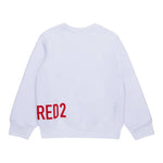 DSQUARED2 felpa chiusa girocollo tinta unita con stampa in contrasto Bianco per Bambino DQ2538XX BIANCO DSQUARED2 