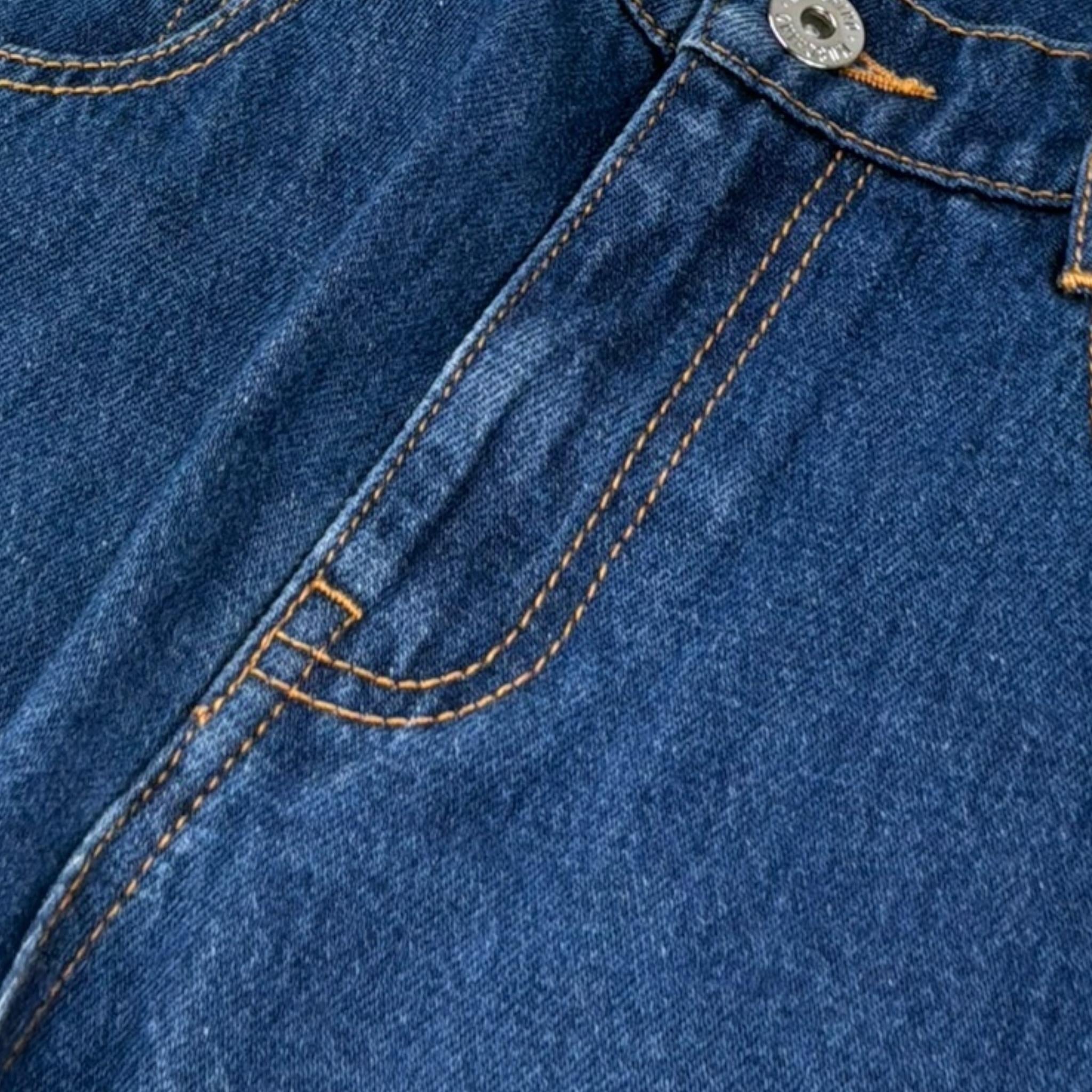 Moschino Jeans Tinta Unita Modello A Palazzo per Bambina HUP08V BLU MOSCHINO 