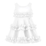 Monnalisa Abito Tinta Unita Giromanica per Bambina 11E910 BIANCO MONNALISA 