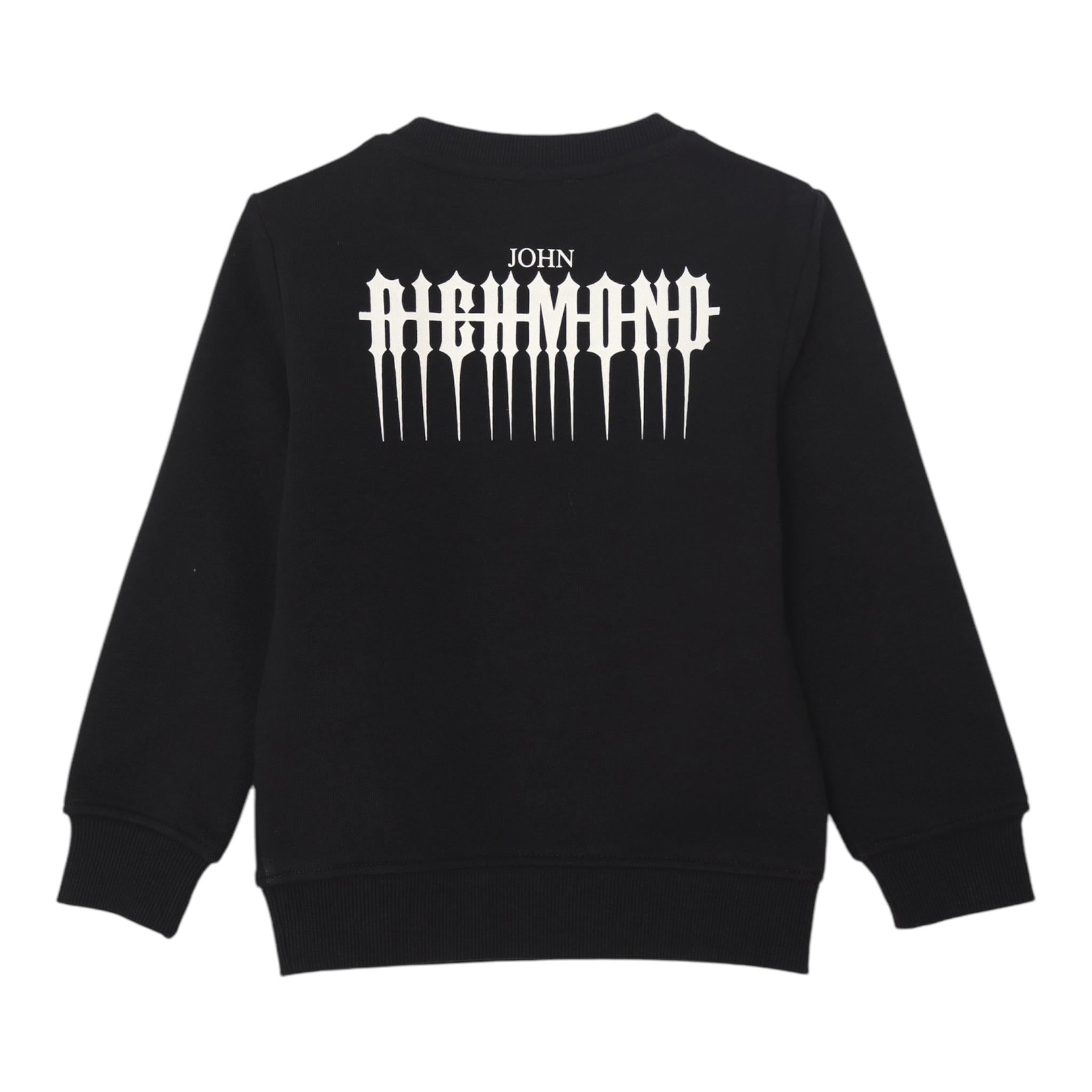 JOHN RICHMOND felpa girocollo tinta unita con stampa Nero per Neonato RIA24072FEN NERO JOHN RICHMOND 