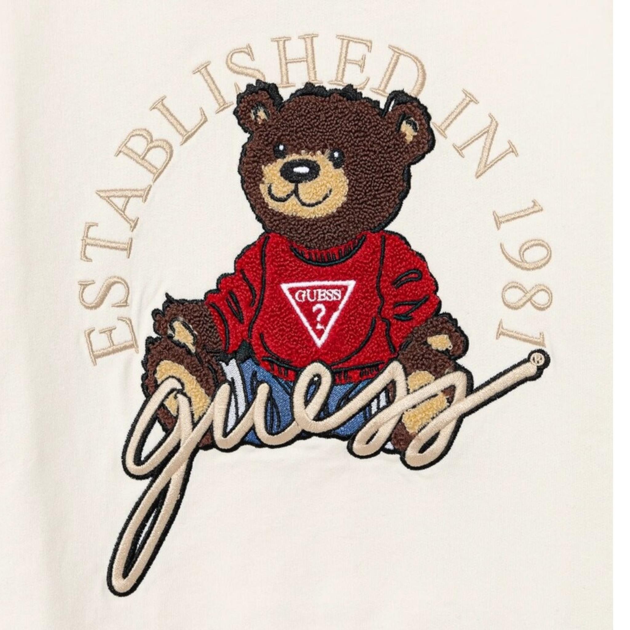 GUESS felpa tinta unita girocollo con stampa Bianco per Neonato N4BI0I3Z14 BIANCO GUESS 