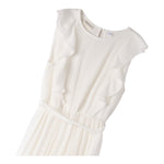 Sarabanda Tuta Intera Giromanica con Balze Tinta Unita per Bambina 0B497 BIANCO SARABANDA 