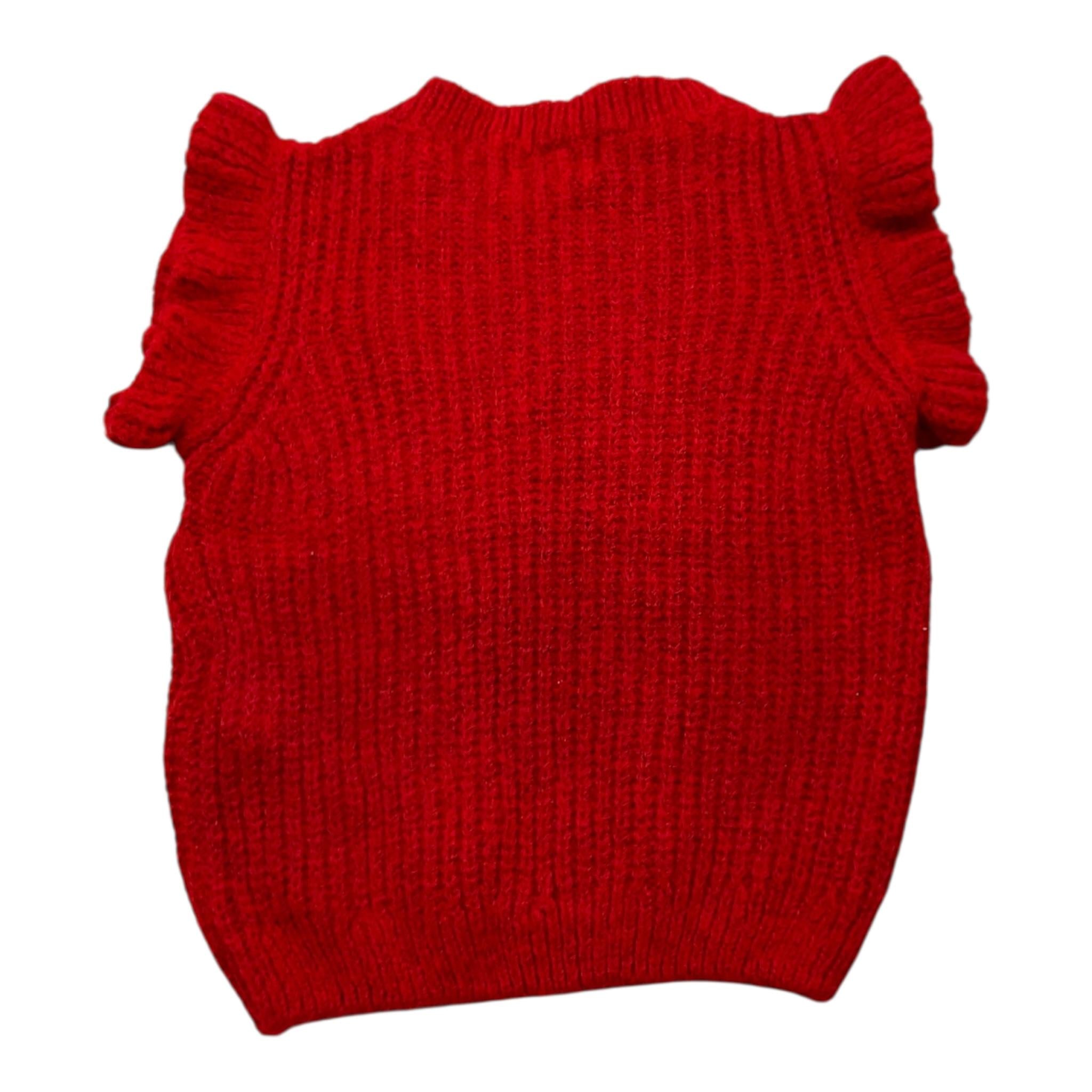 PLEASE maglia modello smanicato tinta unita girocollo Rosso per Neonata NB69230G65 ROSSO PLEASE 