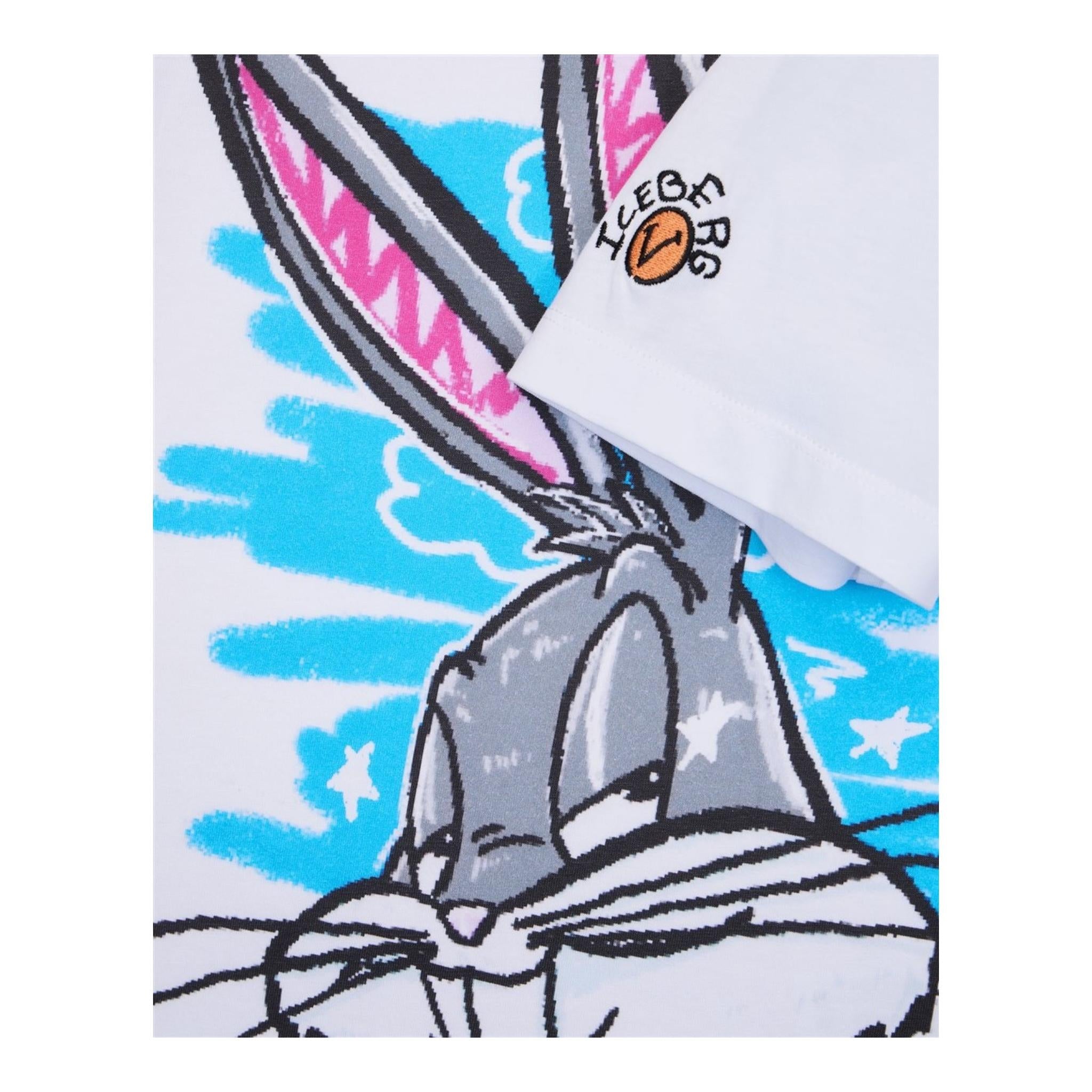 Iceberg T-Shirt Girocollo Tinta Unita con Stampa per Bambina TSICE5156J BIANCO ICEBERG 