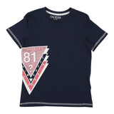 Guess T-Shirt Girocollo Tinta Unita con Stampa per Neonato N1RI16AK8HM0 BLU GUESS 