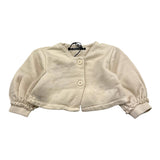Aventiquattrore Einfarbige Strickjacke mit Puffärmeln Beige für Baby Mädchen