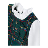 ABEL & LULA abito tinta unita con finta camicia Verde per Bambina 5527 VERDE ABEL & LULA 