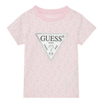 Guess T-Shirt Girocollo Tinta Unita con Stampa per Bambina K5RI15K6YW ROSA GUESS 