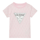 Guess T-Shirt Girocollo Tinta Unita con Stampa per Bambina K5RI15K6YW ROSA GUESS 