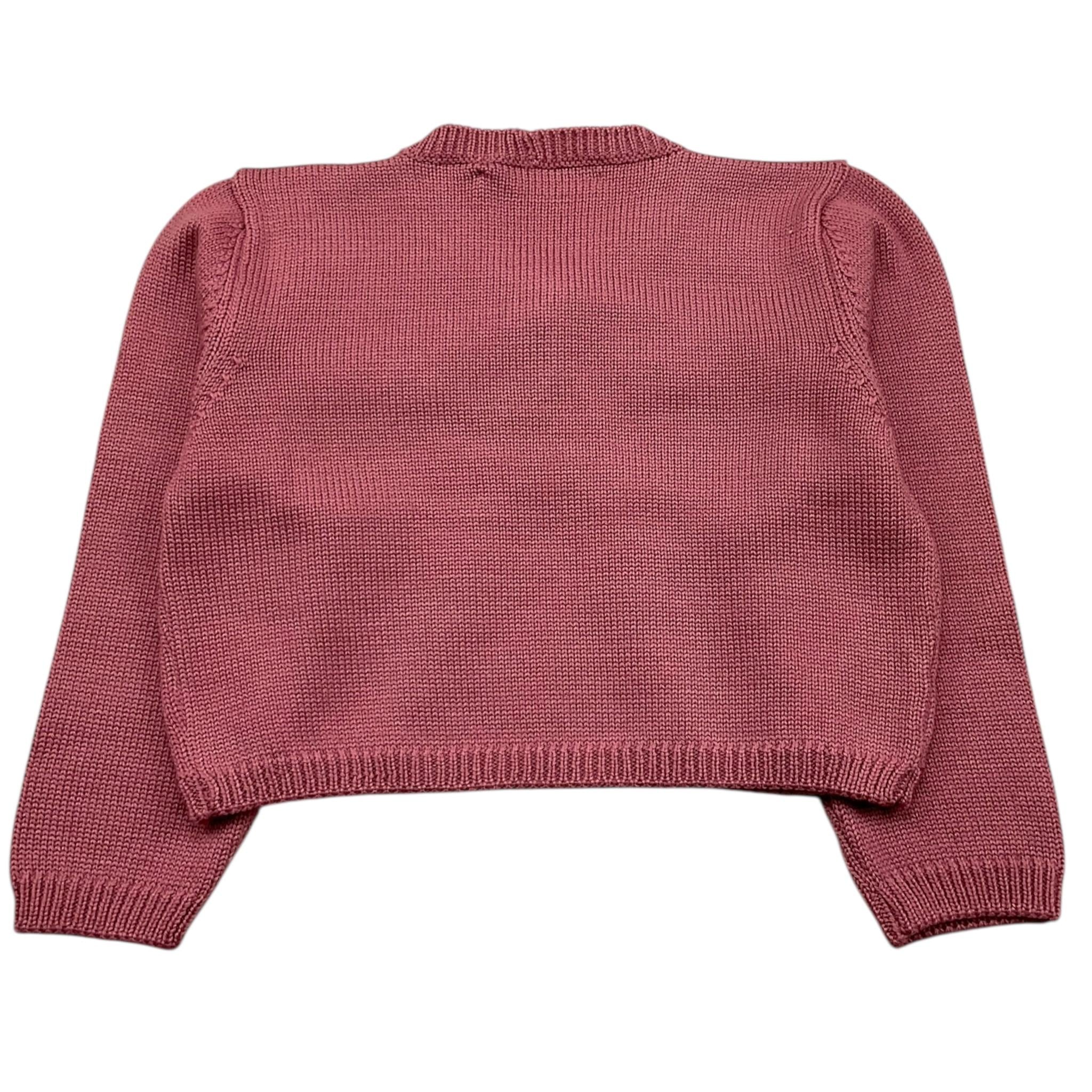 LA STUPENDERIA cardigan tinta unitaa con ricami Rosa per Bambina WCSC66813 ROSA LA STUPENDERIA 