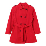 Max&amp;Co. Einfarbiger roter Trenchcoat mit Knöpfen für Mädchen