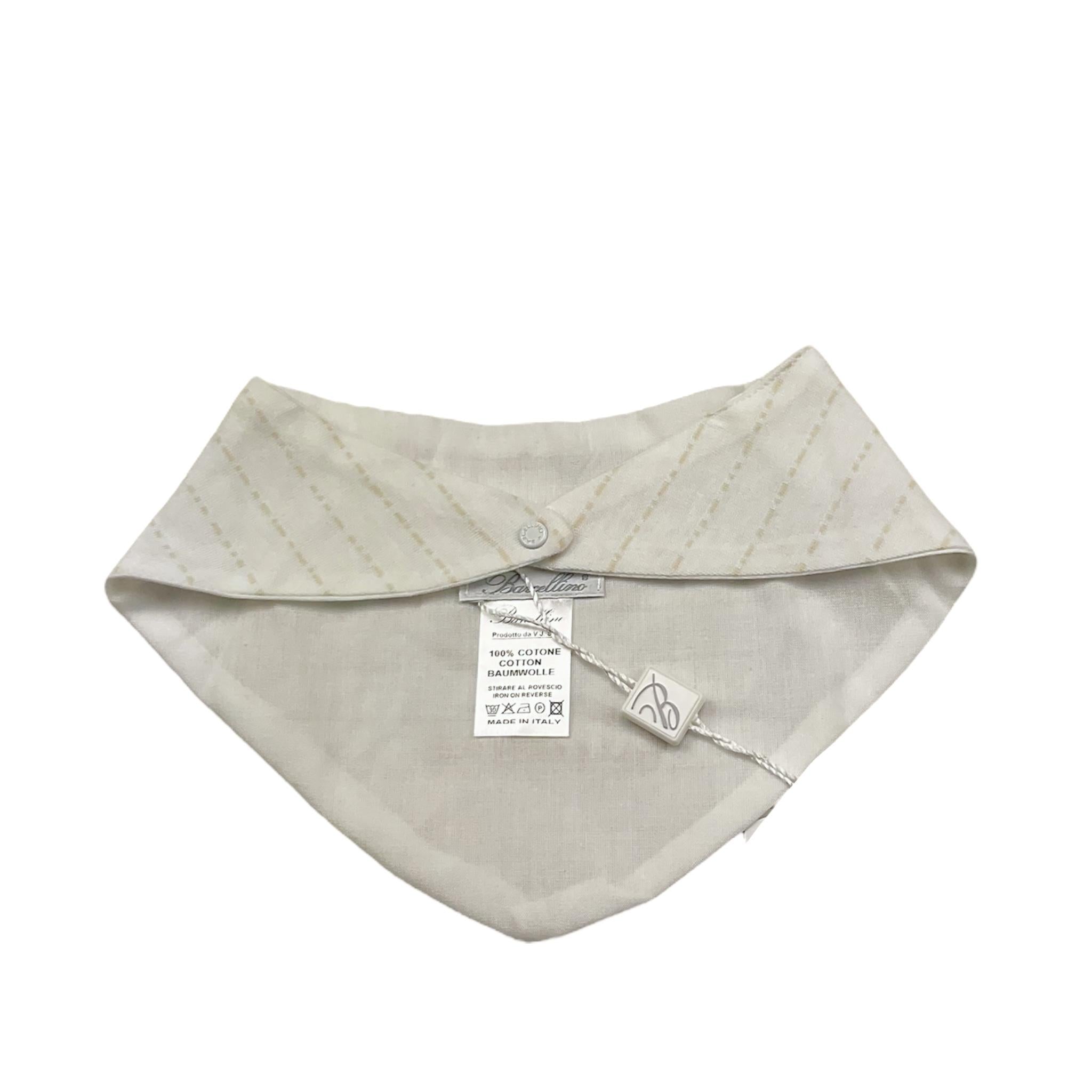 Barcellino Bavetta Tinta Unita con Stampa per Neonato 9356 BIANCO BARCELLINO 