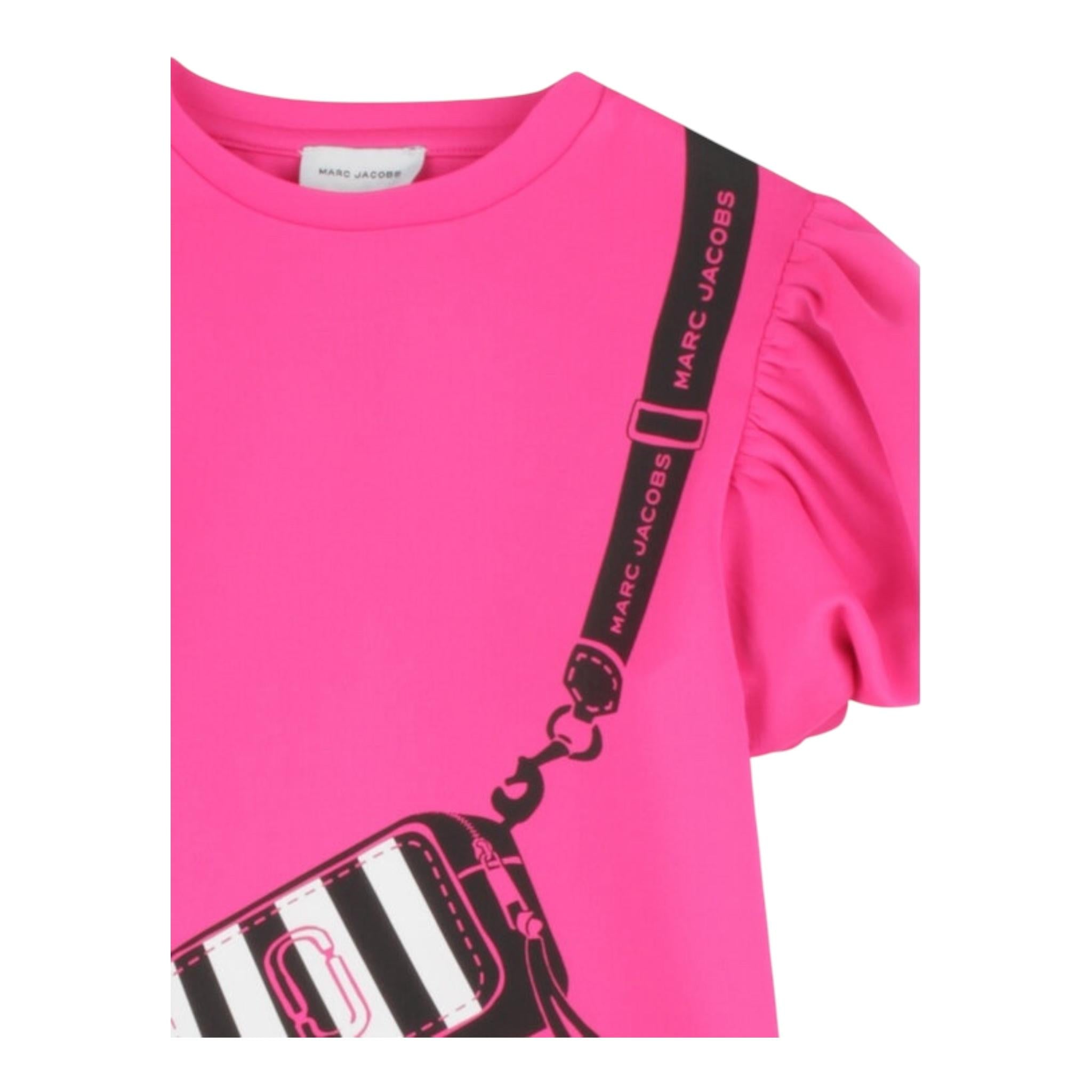 Marc Jacobs Abito Mezza Manica Tinta Unita con Stampa per Bambina W60496 FUXIA MARC JACOBS 