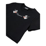 Dsquared2 T-Shirt Girocollo Tinta Unita con Logo per Bambina DQ2729 NERO DSQUARED2 